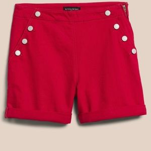 Red denim sailor shorts
